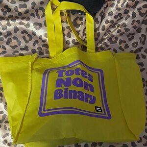 yellow + purple non-binary pride tote bag